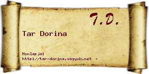 Tar Dorina névjegykártya