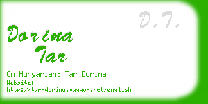 dorina tar business card